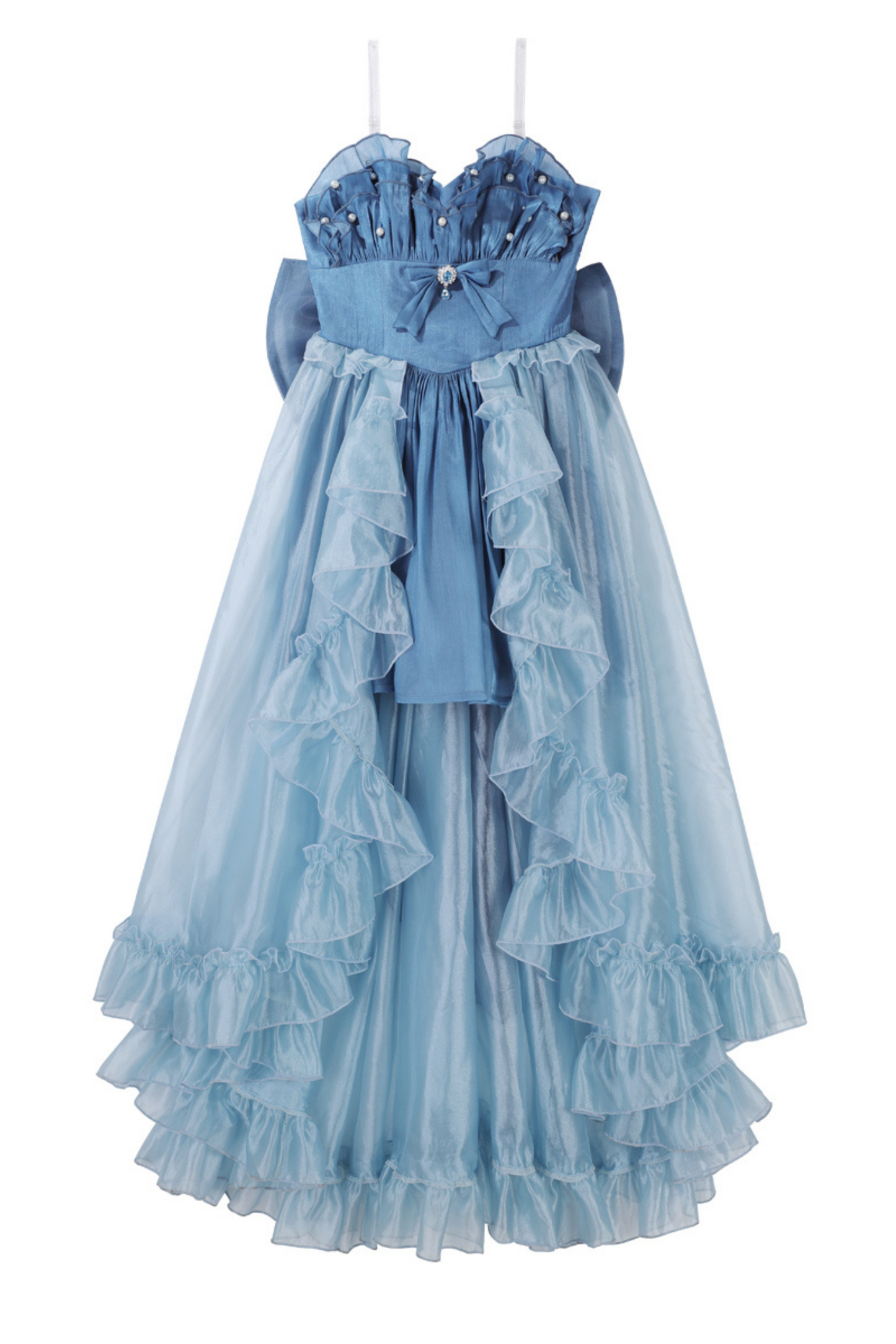 + Swing Fairy Puffy Ribbon Dress Sleeve Blue