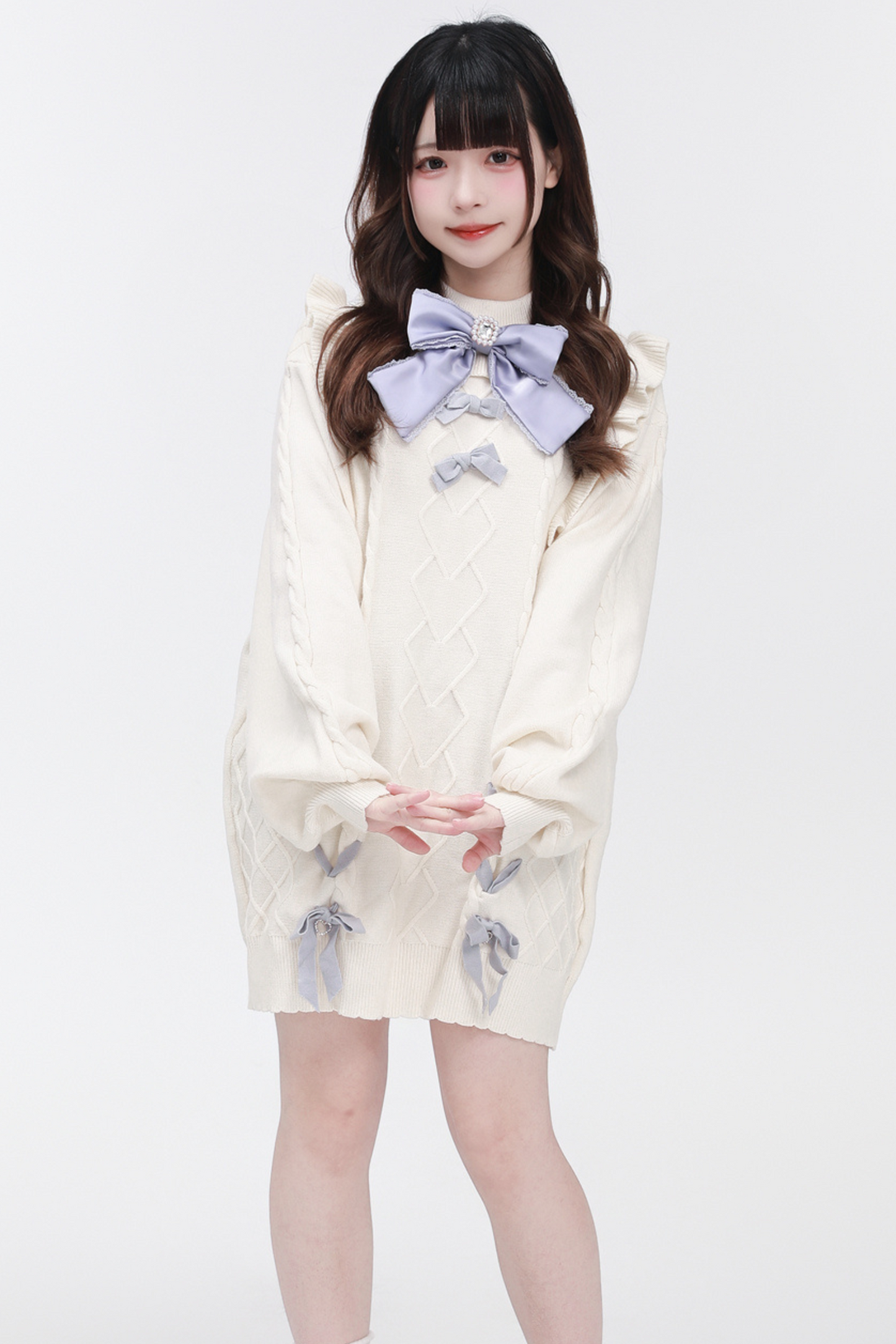 Neck Flying Dress High Sleeve Sweater