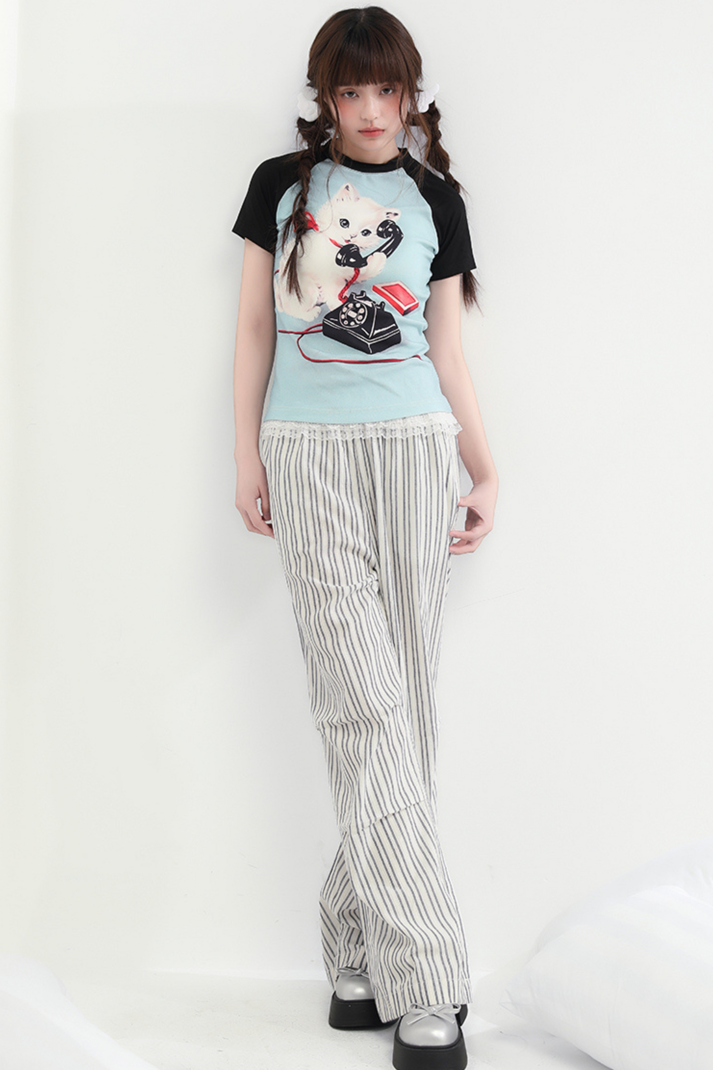 Pants Loose Wide Trend Striped