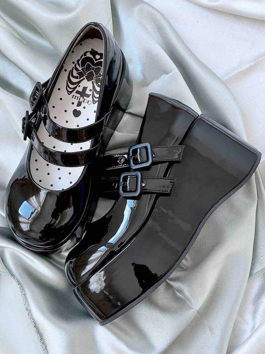 Mary Buckles Platform Dual Black with Lolita Janes Sweet