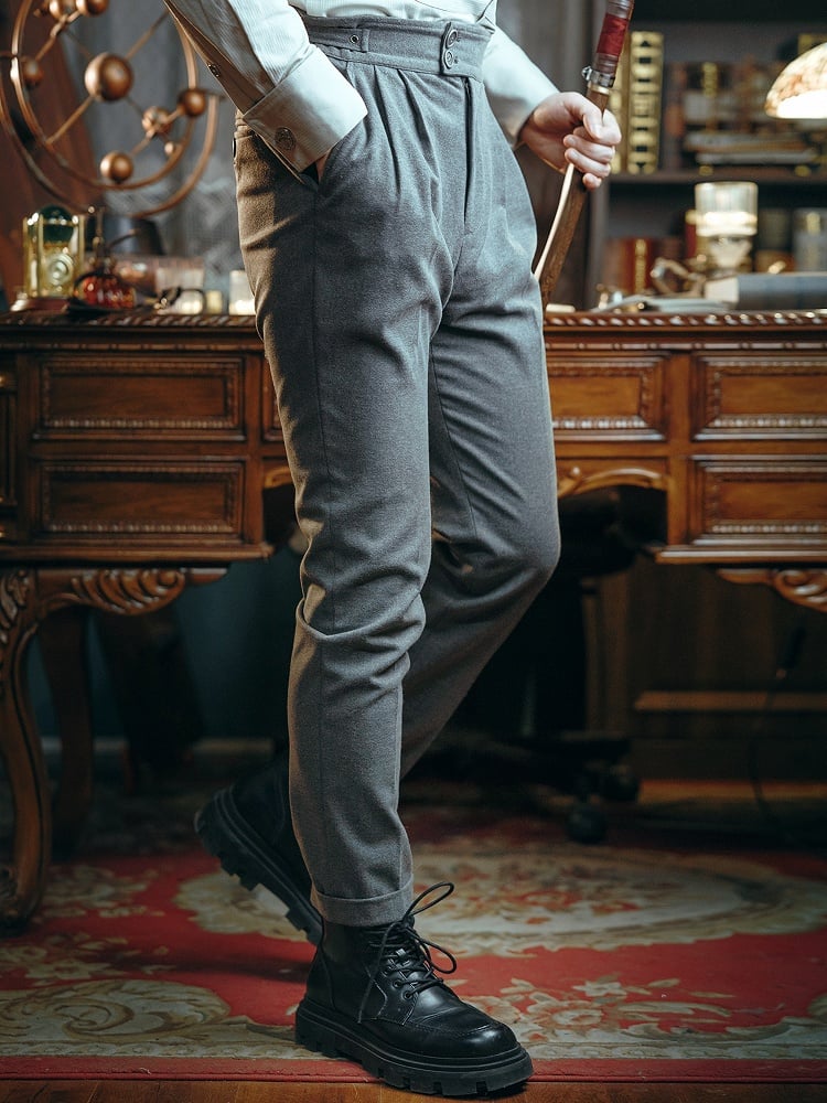 for Male Steampunk Dark Pants Gray