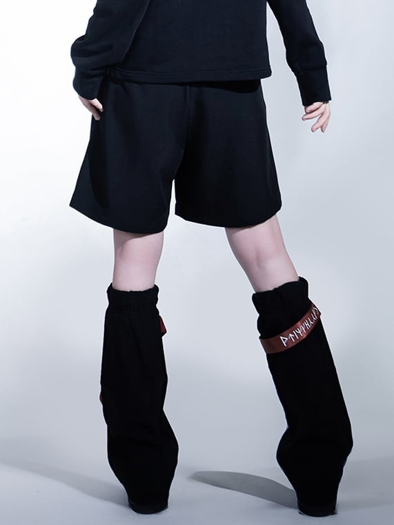 Black Warmers Futuristic Leg Techwear