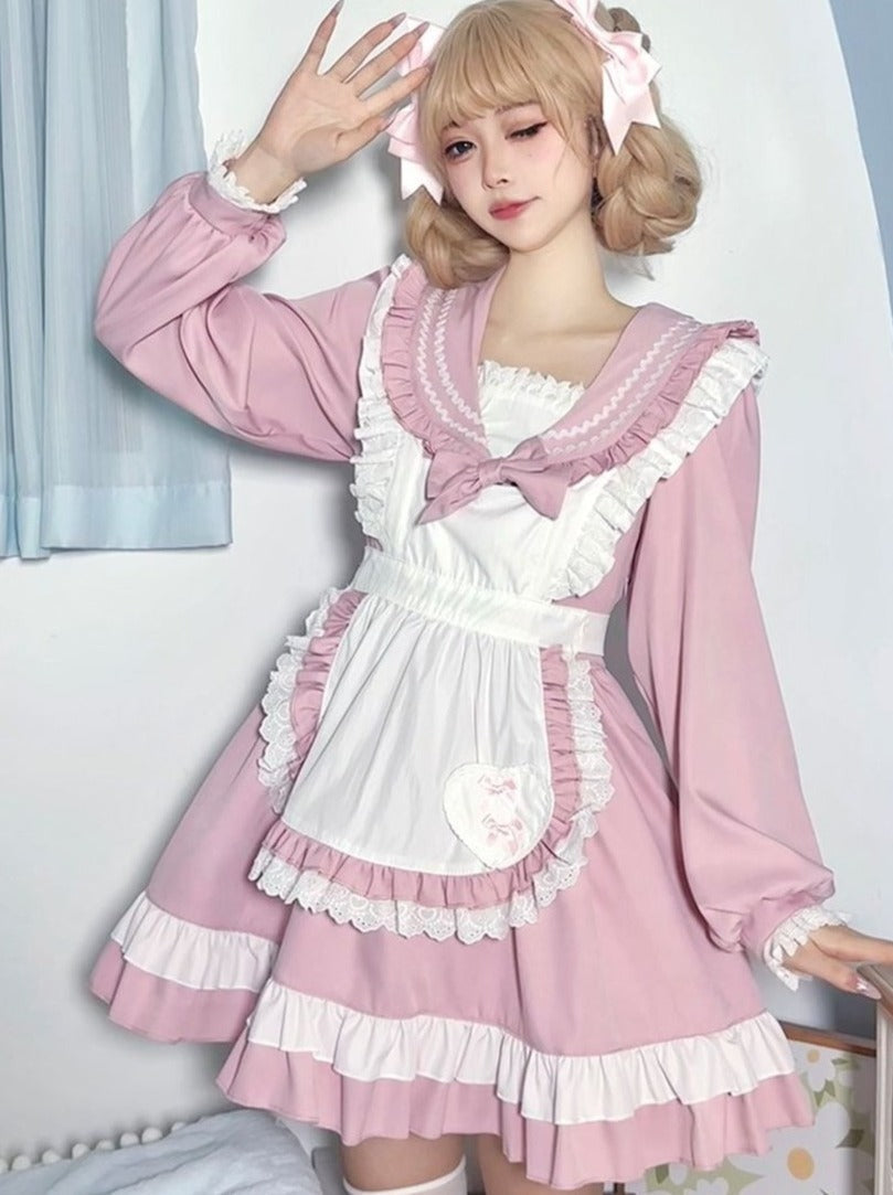 Robe de demoiselle d'honneur style marinière style collège lolita