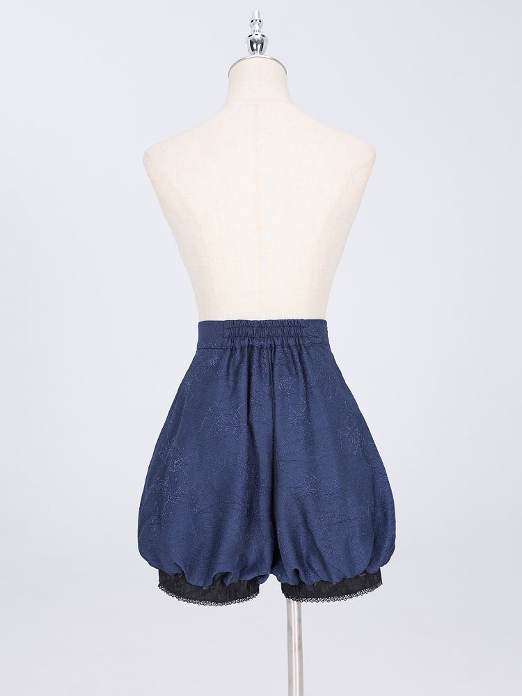 Gothic Fabric Prince Spider Lolita Ouji Shorts Dark Blue Web