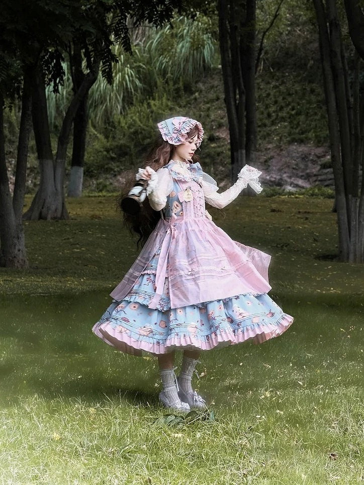 Pink Bowknots Sweet with Lolita Apron
