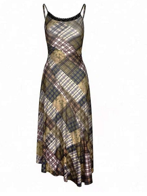 Kawaii Fashion Lace Cami Cardigan Brown Plaid Bittersweet With Millard Dress Pattern