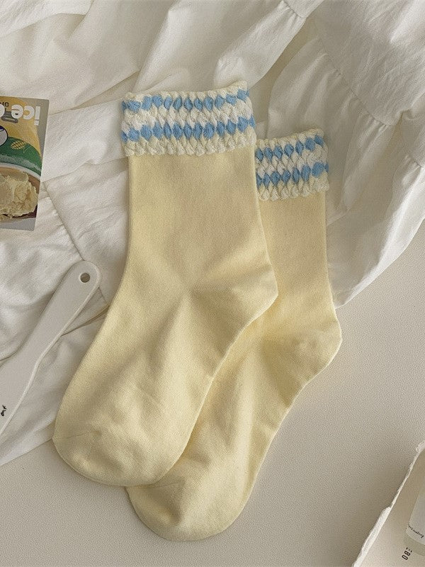 Calf Red/Yellow/Blue/White Lolita Socks
