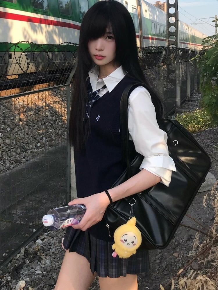 Buchstabenoptionen 8 Preppy Uniform Weste JK Farbe Stickerei Stil