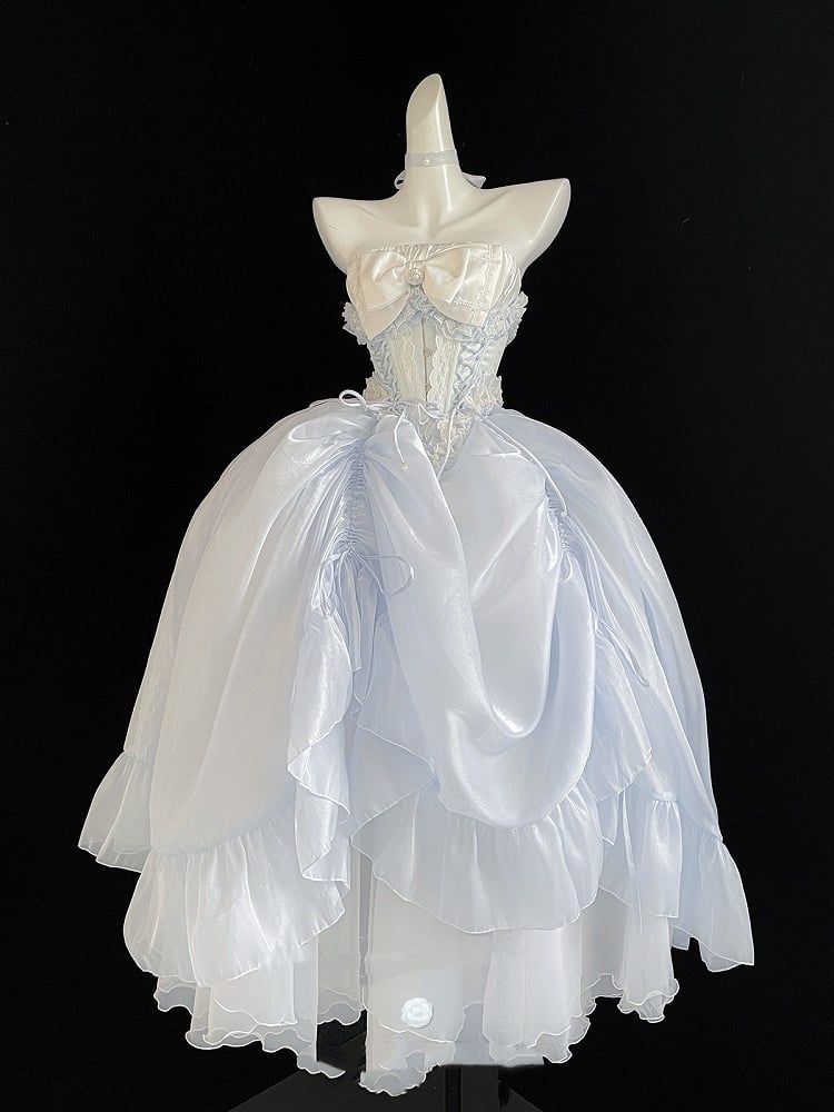 Blue Long Drawstring Under Skirt