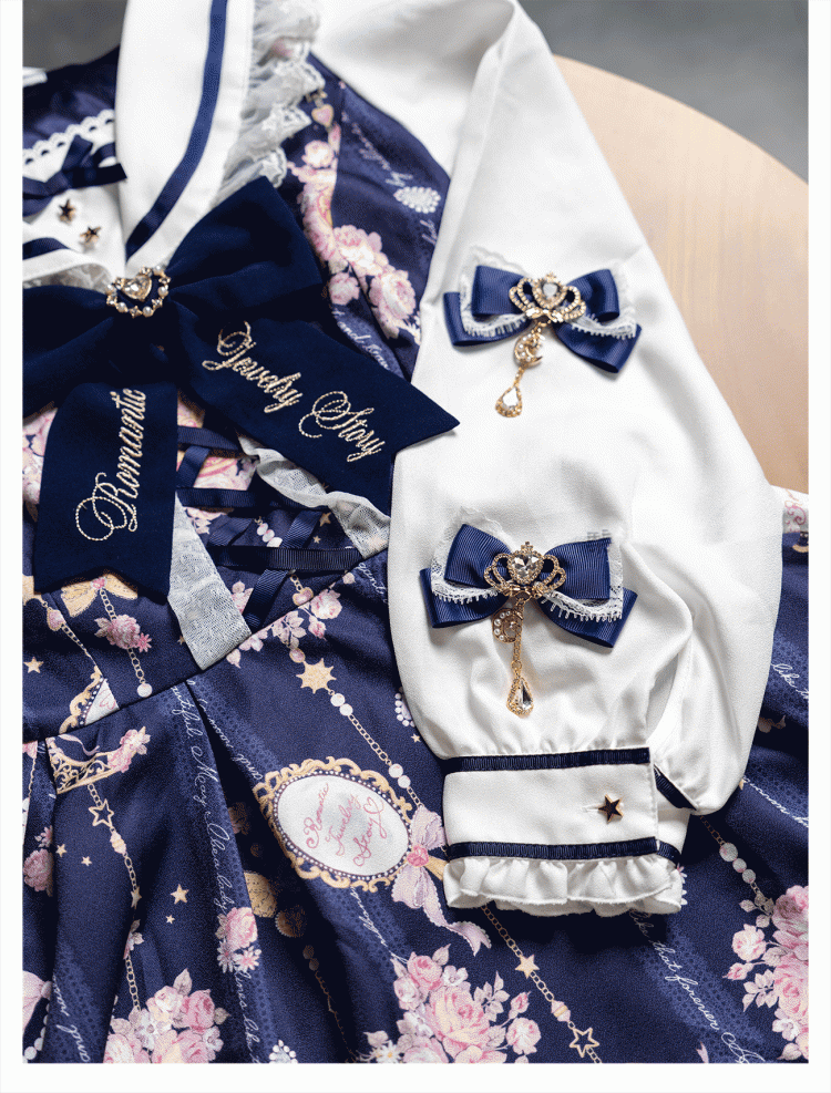 Celestial Collection Moon Options Jirai Kei Bowknot Hairclips with Beaded Chain Gemstone Star 5 Color