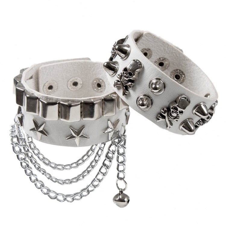 Punk-Armband mit Skelett- und Sterndetail