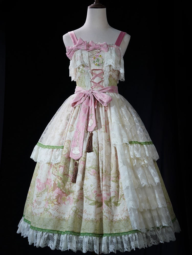 and the Valley Classic Lolita Available Floral Lily Print of Plus Skirt Jumper Sizes