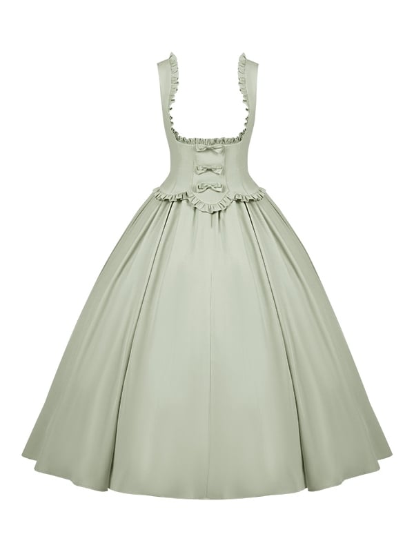 Ruffle Trimming Jumper Edge Green Bust Scalloped Elegant Skirt Dress Lolita Under Classic