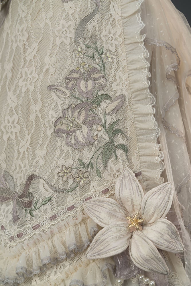 ブルー/パープル/グレーのリリーエプロン