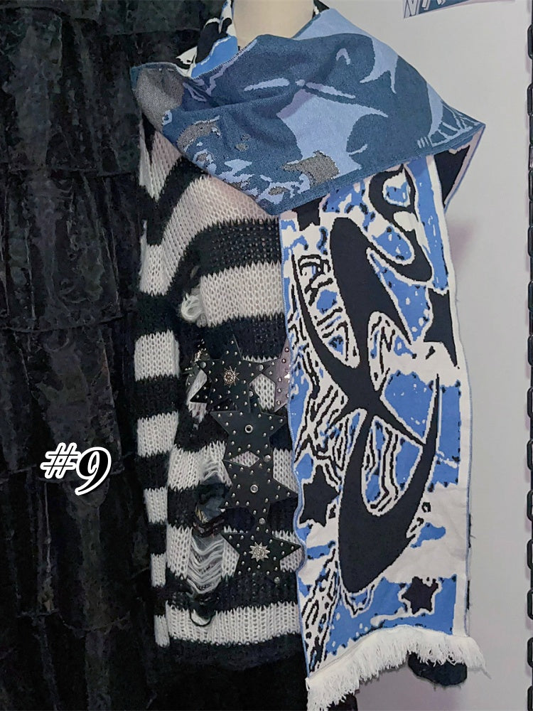 10 Options Punk Anime Print Scarf