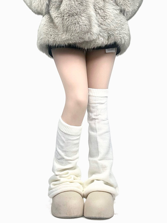Black/White/Grey Y2K Flare Knitted Leg Warmers