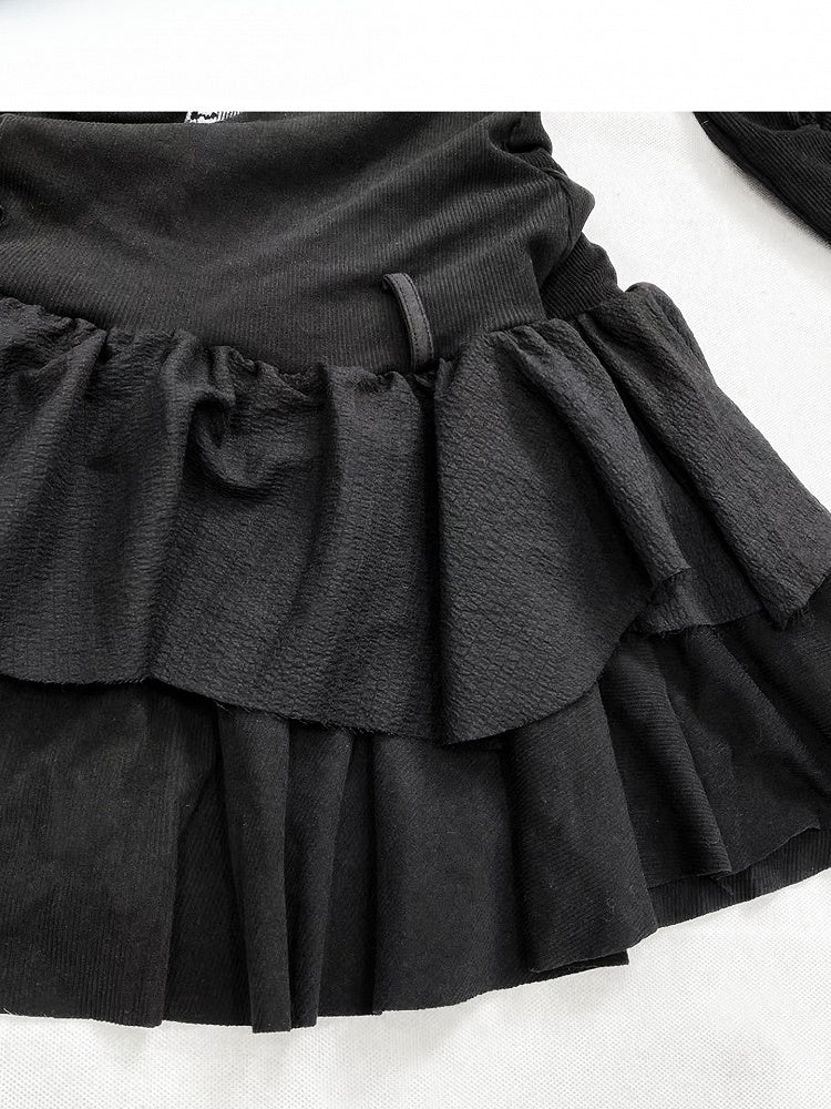 Dress Black Y2K Print Design