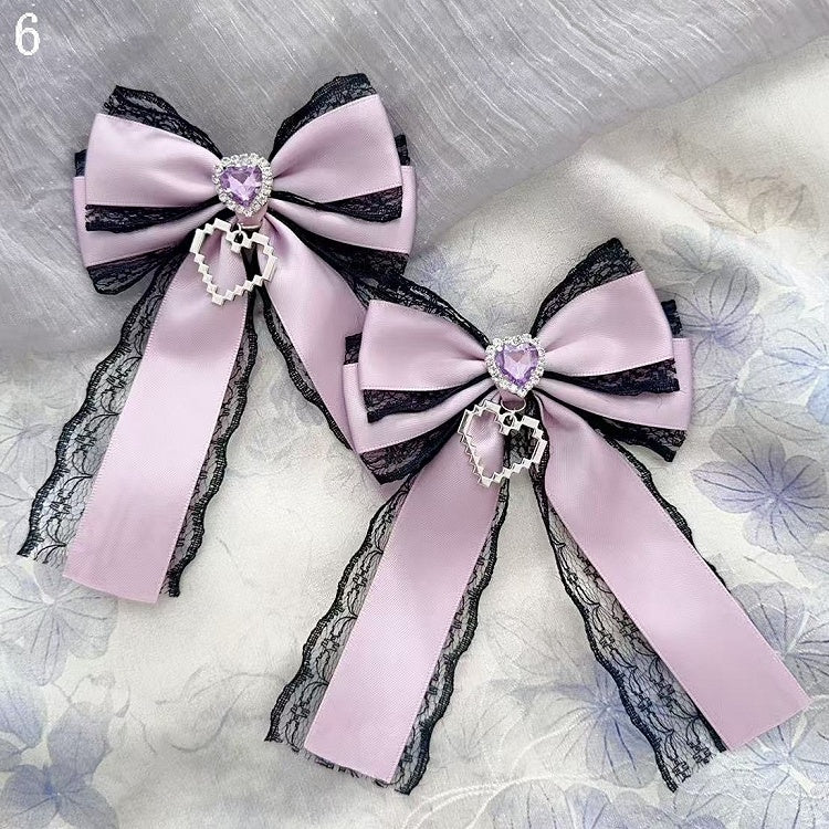 Heart Decorated 15 Hairclips Options Bowknot