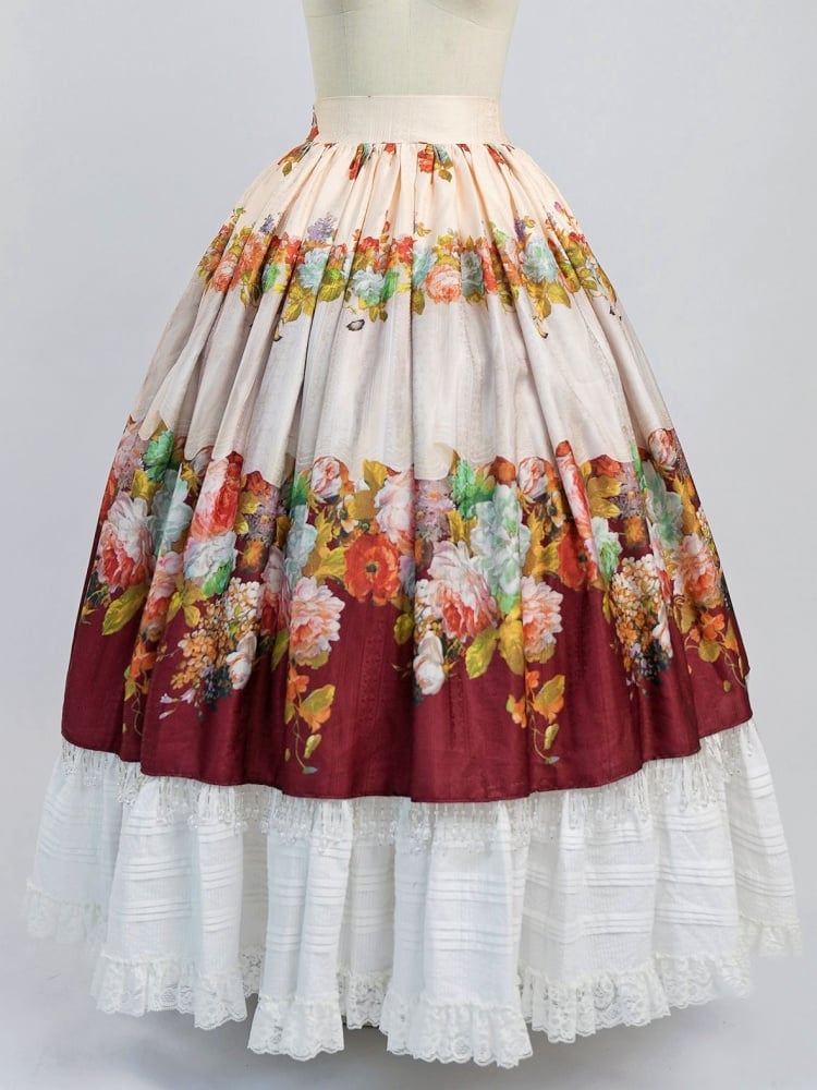 Rosa Bluse Weinrot Kristall Quaste Blumenrock Set