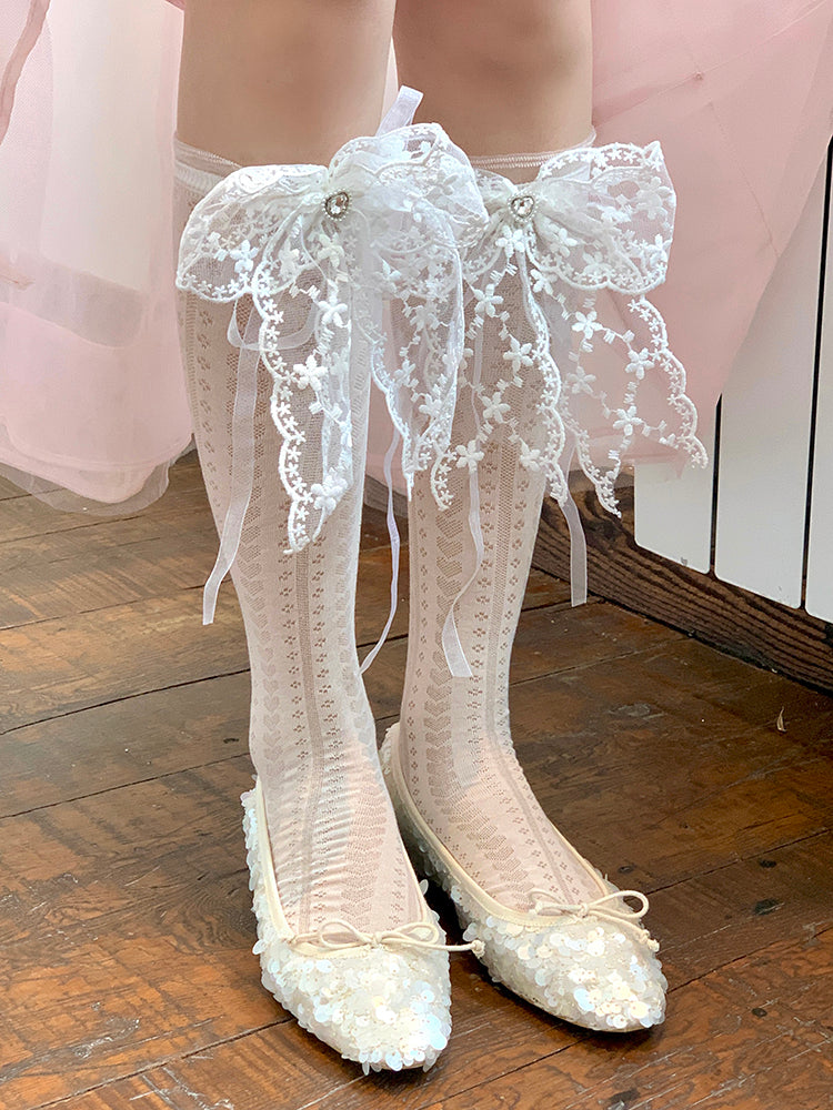 Spitze Weiß/Rosa/Gelb/Blau Charme Mit Bowknot Socken Strass