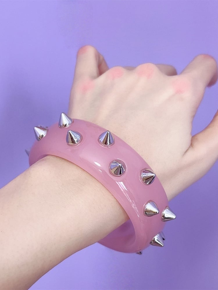 Y2K Black/White/Red/Pink/Transparent Studs Bracelet Punk