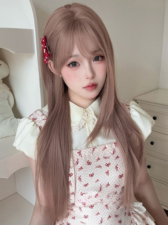 Wig Straight Air Length Bangs With 70CM Brown