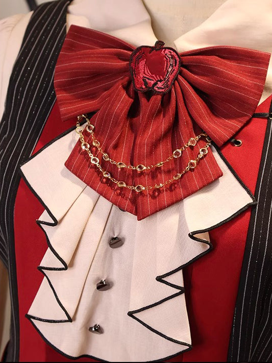Apple Jabot ちょう結び襟 レッド アップリケ