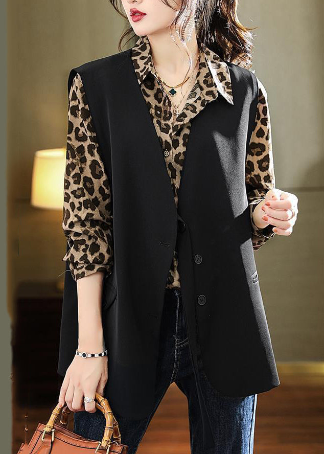 Chiffon Fall Bohemian Print Leopard Shirts