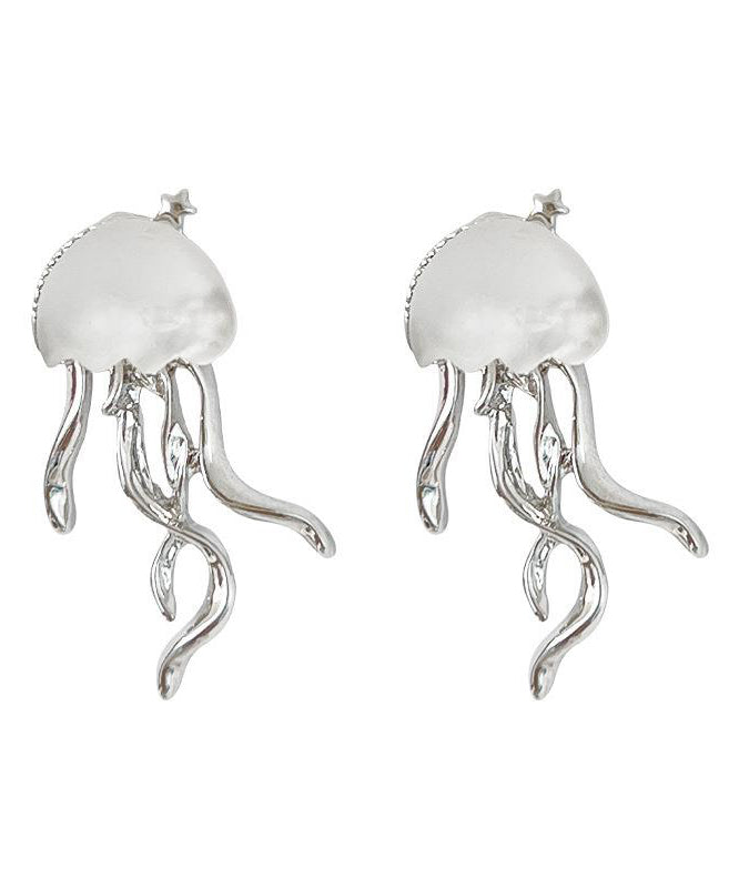 Copper Silk Boho Jellyfish Earrings Resin Stud