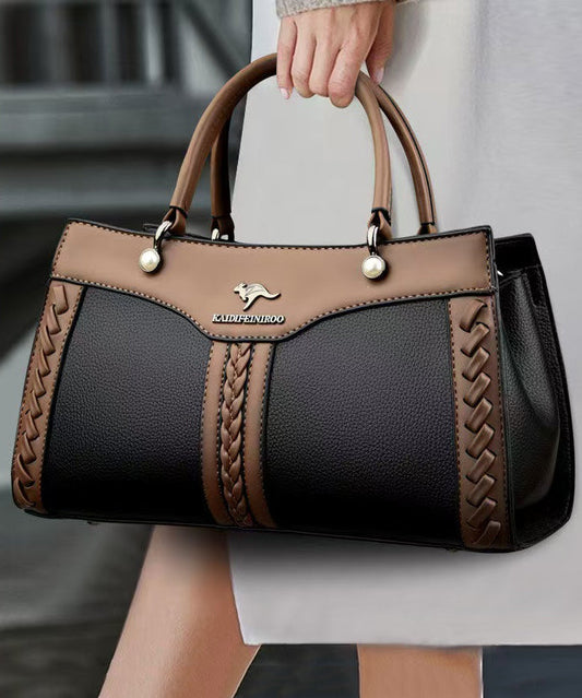 Versatile Durable Tote Bag Calf Boutique Leather Black