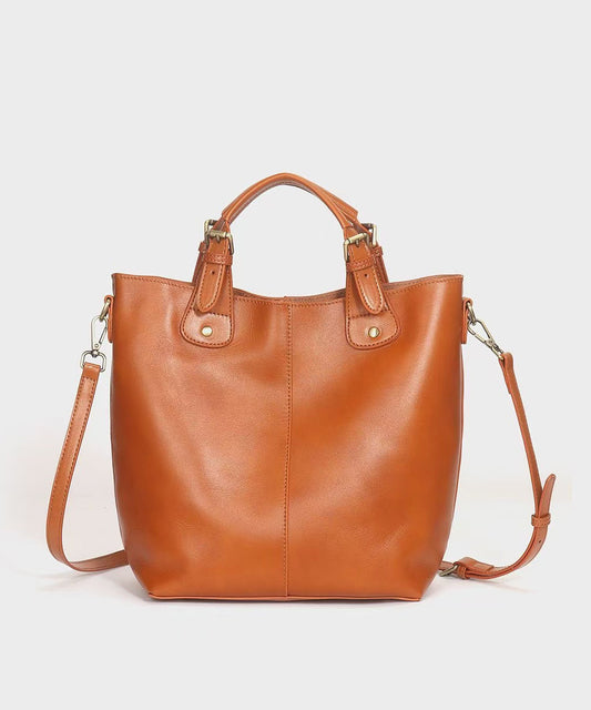 Bag Leather Large Chic Capacity Calf Tote Brown