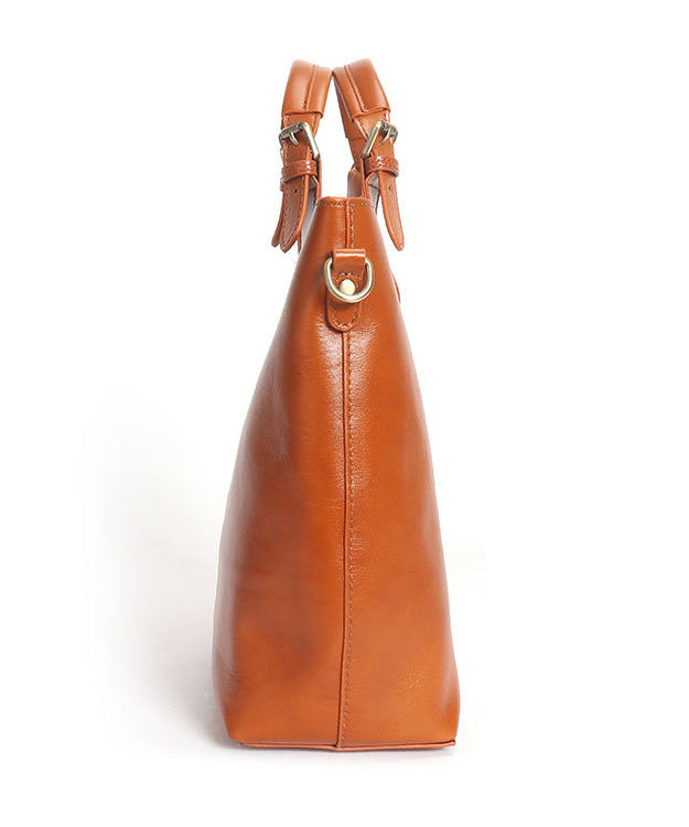 Bag Leather Large Chic Capacity Calf Tote Brown