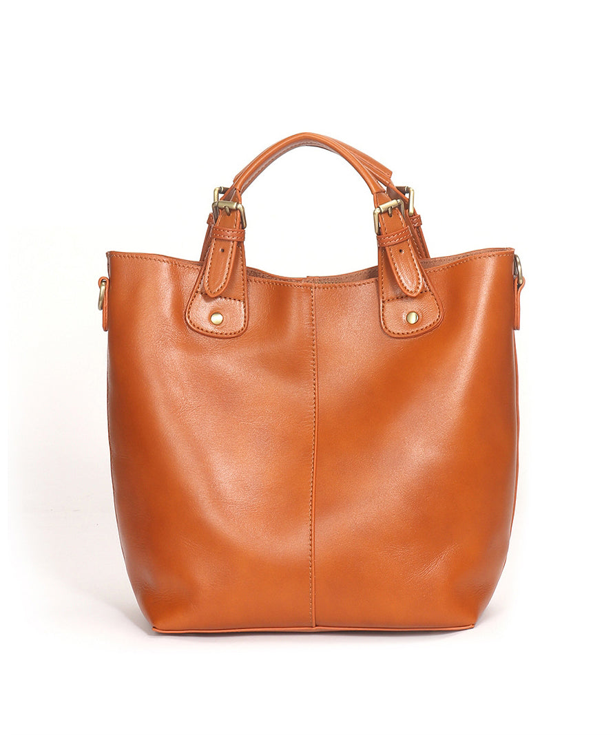 Bag Leather Large Chic Capacity Calf Tote Brown