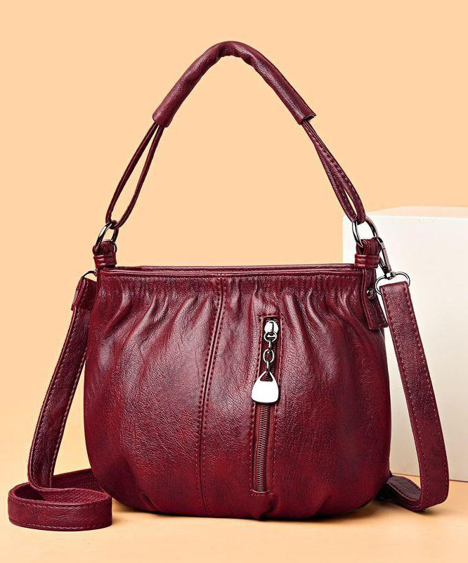 Faux Leather Brown Bag Chic Shoulder Versatile