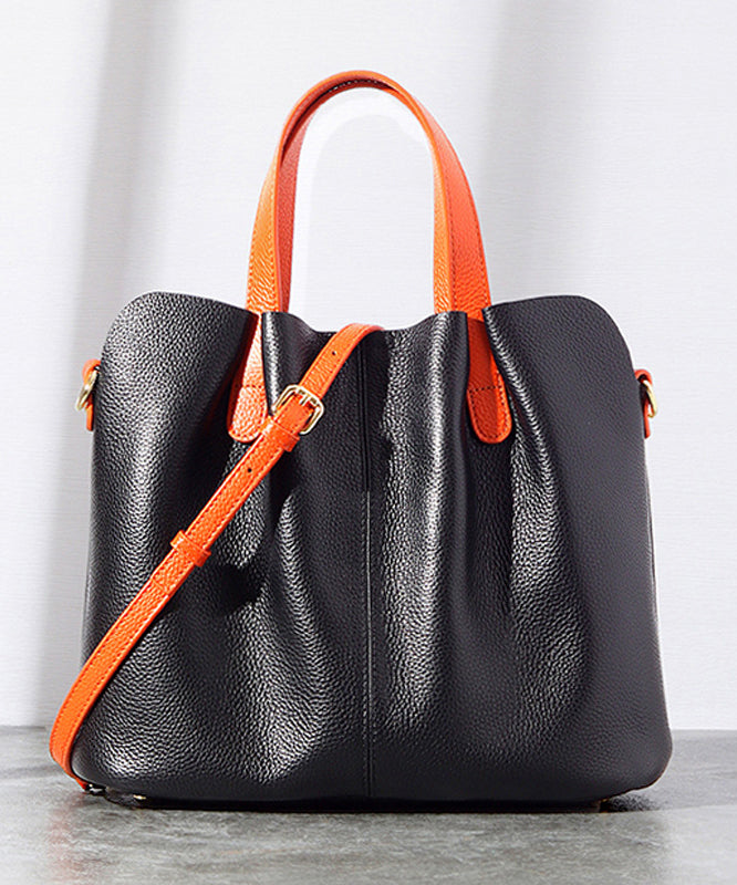 Durable Versatile Classy Calf Tote Leather Bag Grey