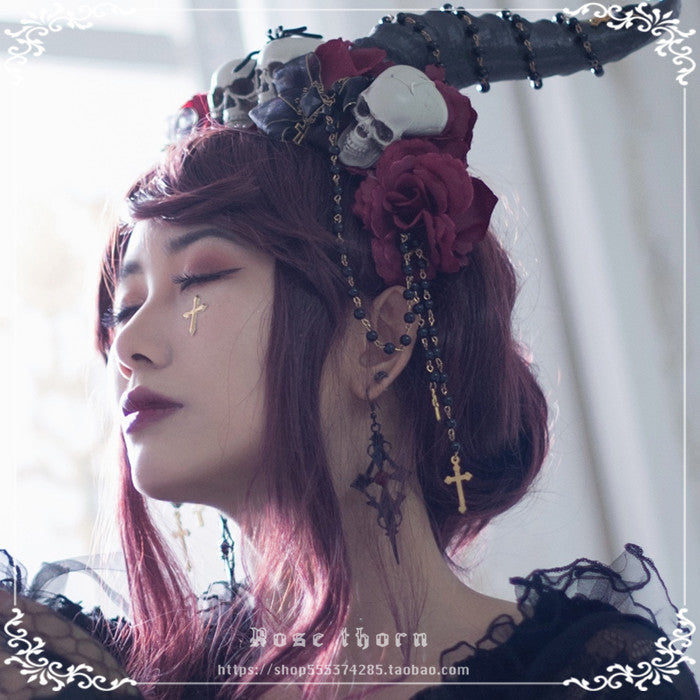 Cross Dark Halloween Gothic Earrings Choker