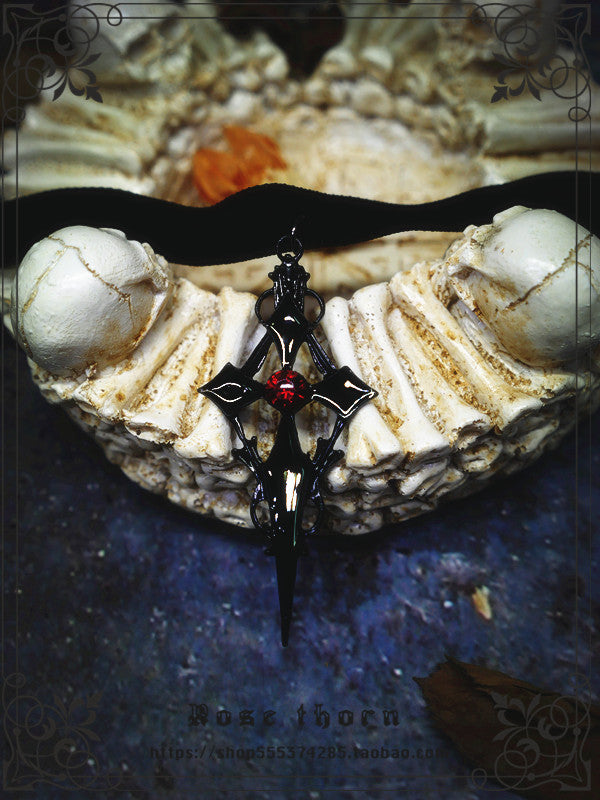 Cross Dark Halloween Gothic Earrings Choker