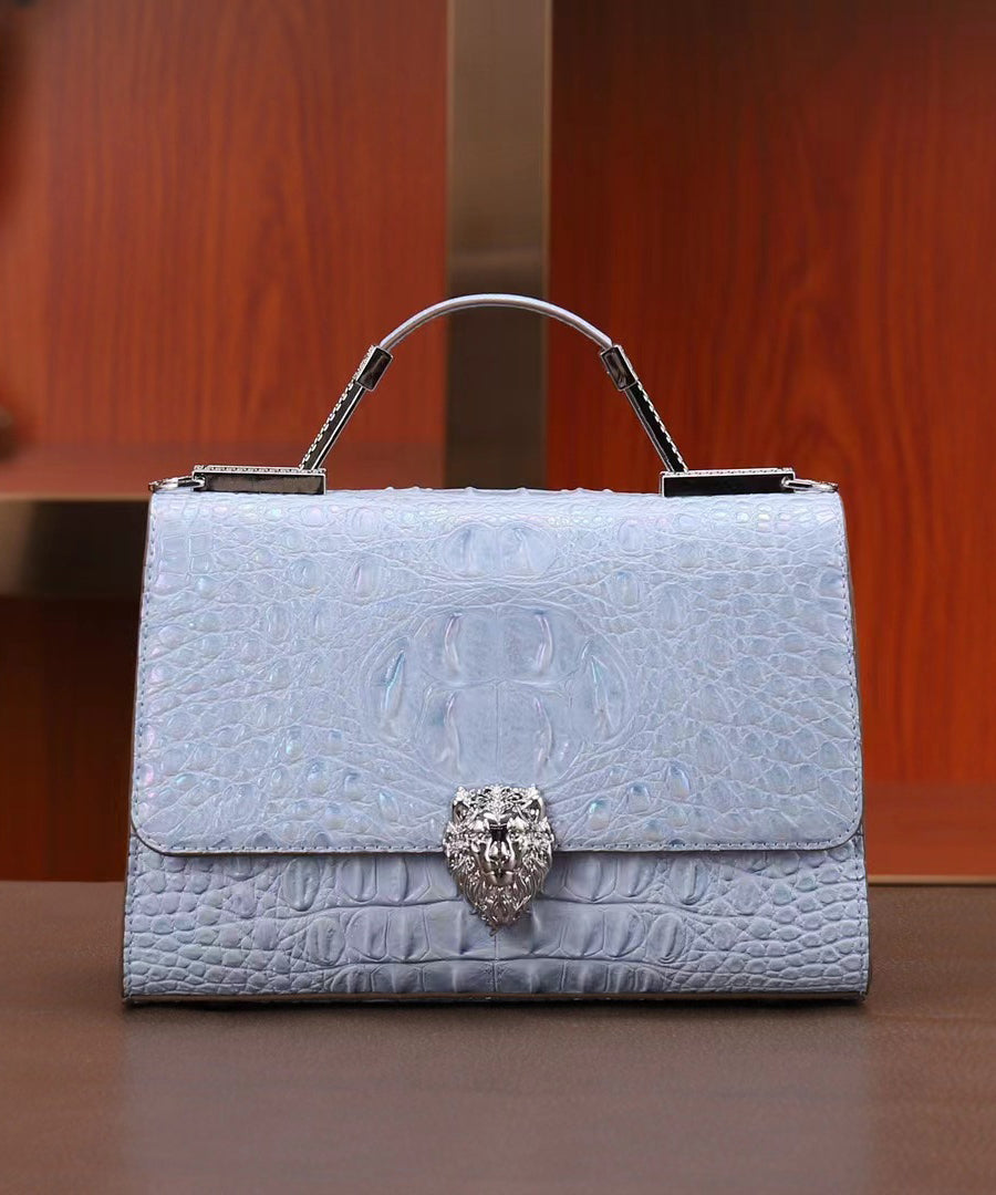 Bag Elegant Calf Purple Embossed Leather Mini