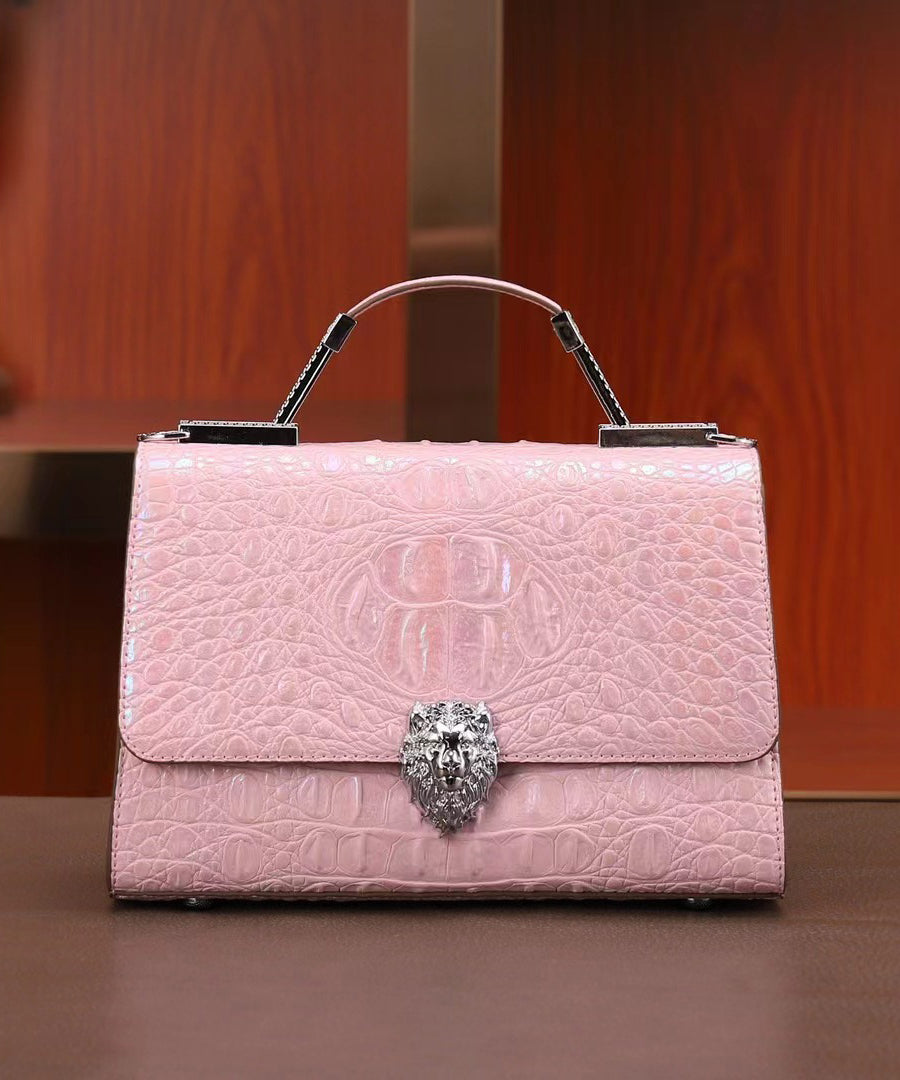 Bag Elegant Calf Purple Embossed Leather Mini