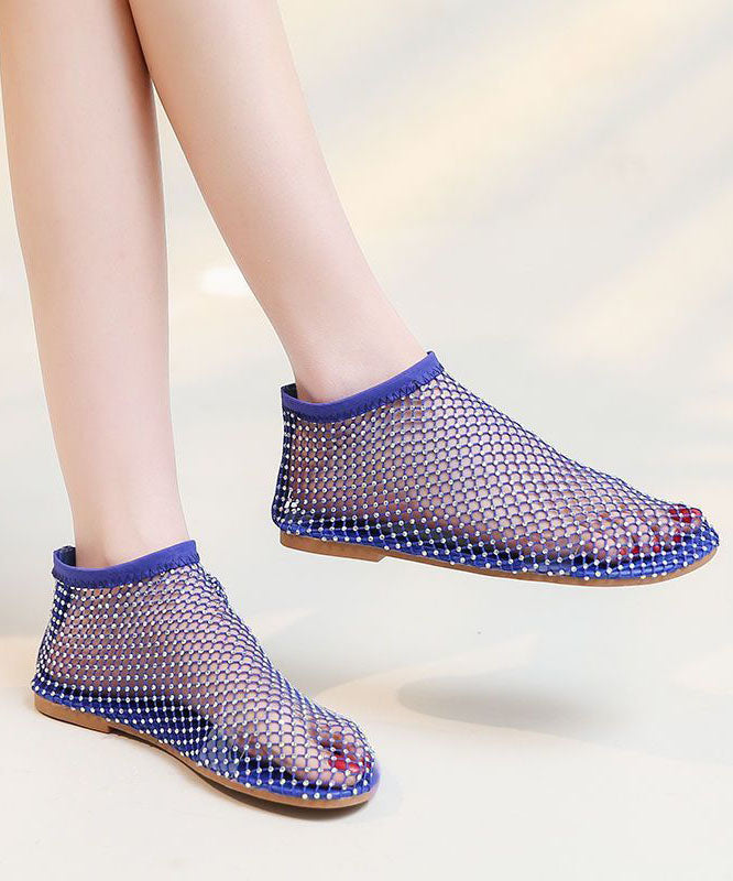 Mesh Atmungsaktive Stiefel Spleißen Zirkon Rot Sandalen Mode