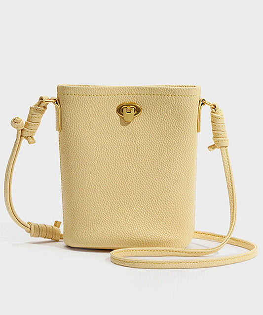 Bag Phone Leather Fashion Yellow Pouch Simple Calf