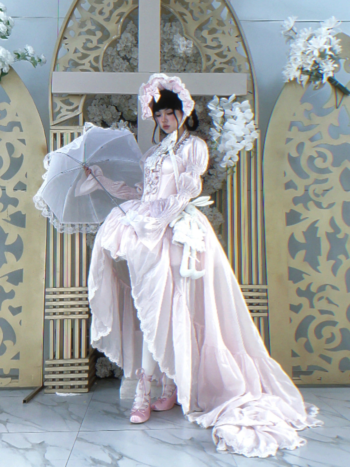 Rosa Sakura-Prinzessinnen-Kleid-Set