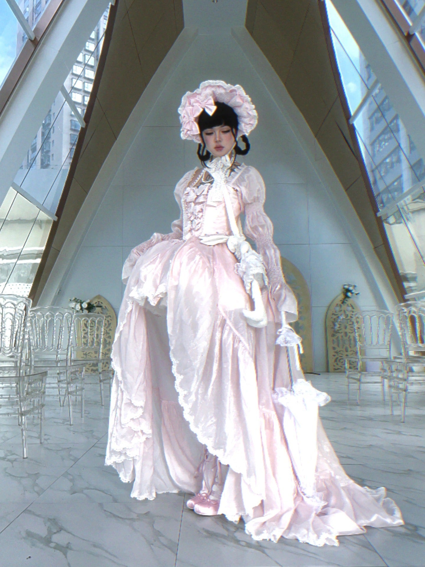 Rosa Sakura-Prinzessinnen-Kleid-Set