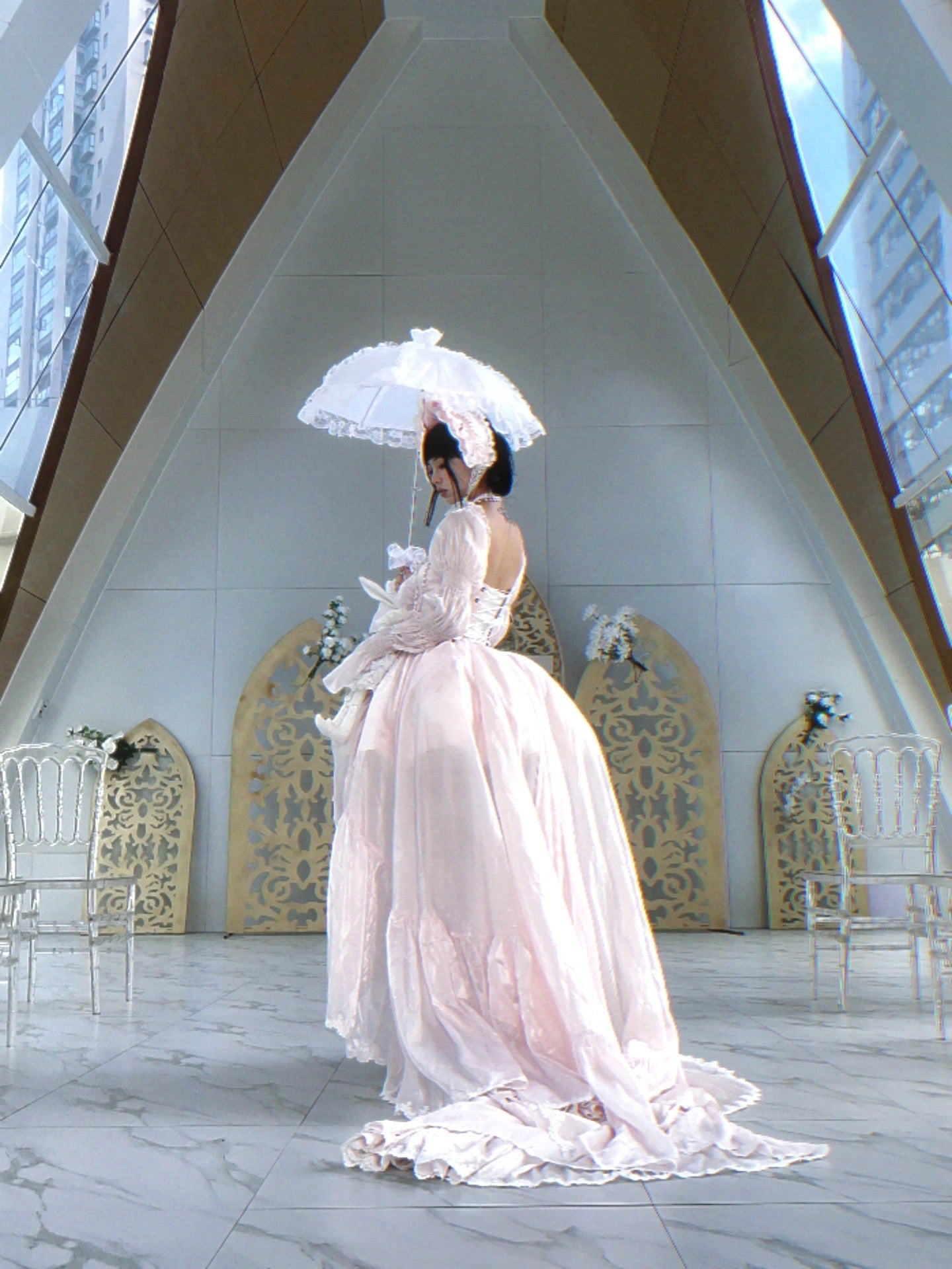 Rosa Sakura-Prinzessinnen-Kleid-Set