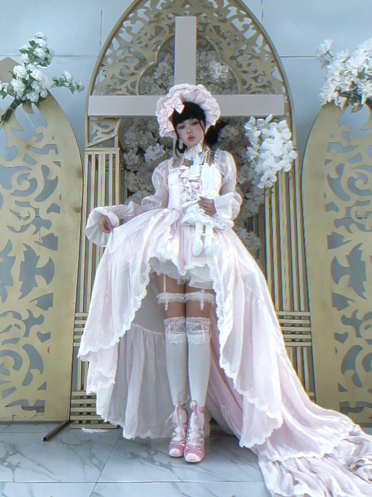 Rosa Sakura-Prinzessinnen-Kleid-Set