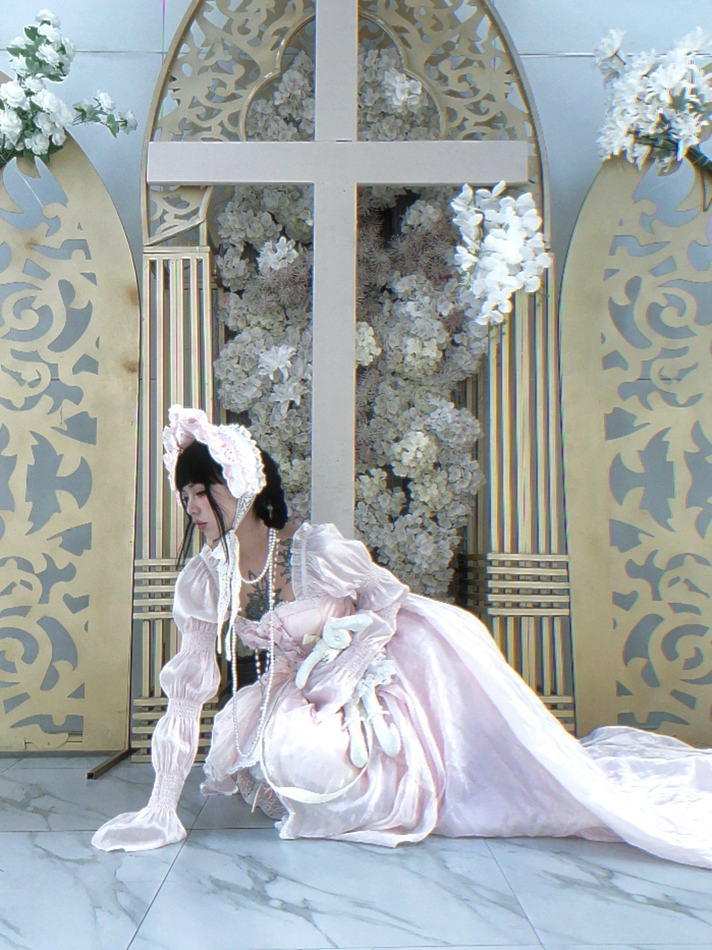 Rosa Sakura-Prinzessinnen-Kleid-Set