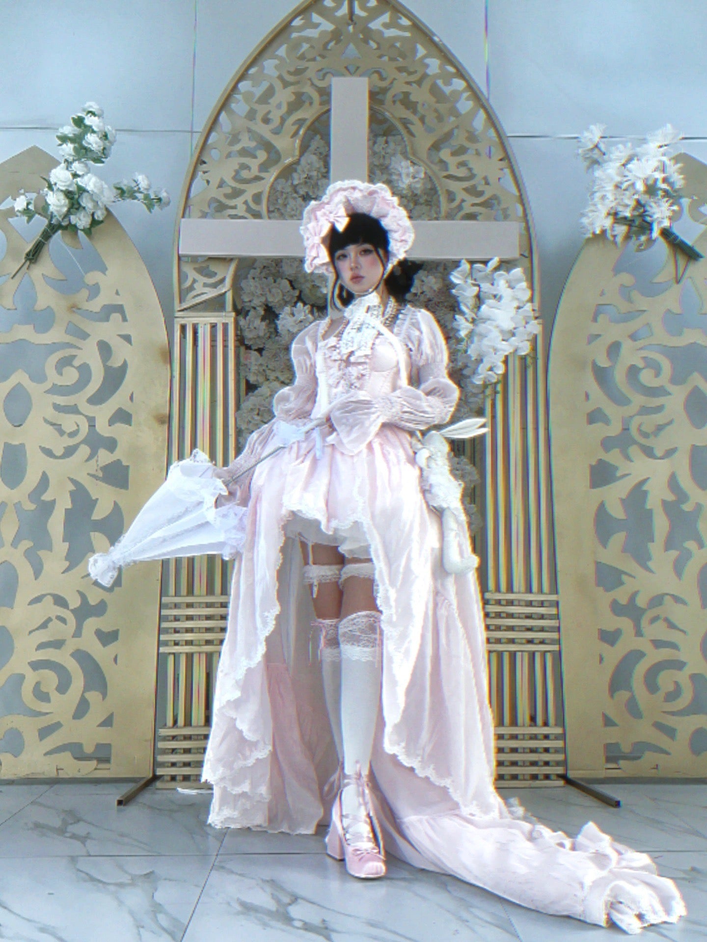 Rosa Sakura-Prinzessinnen-Kleid-Set