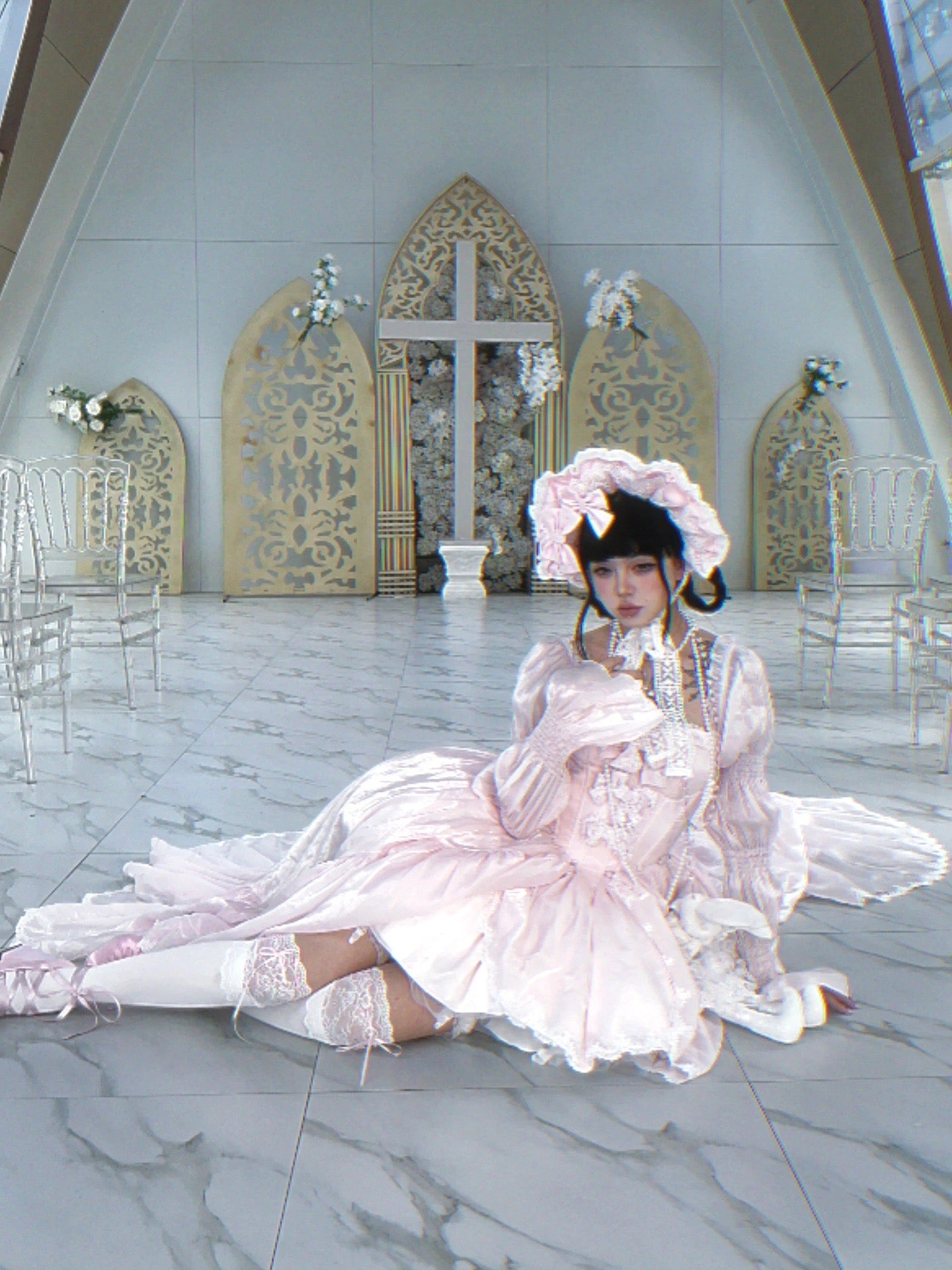 Rosa Sakura-Prinzessinnen-Kleid-Set