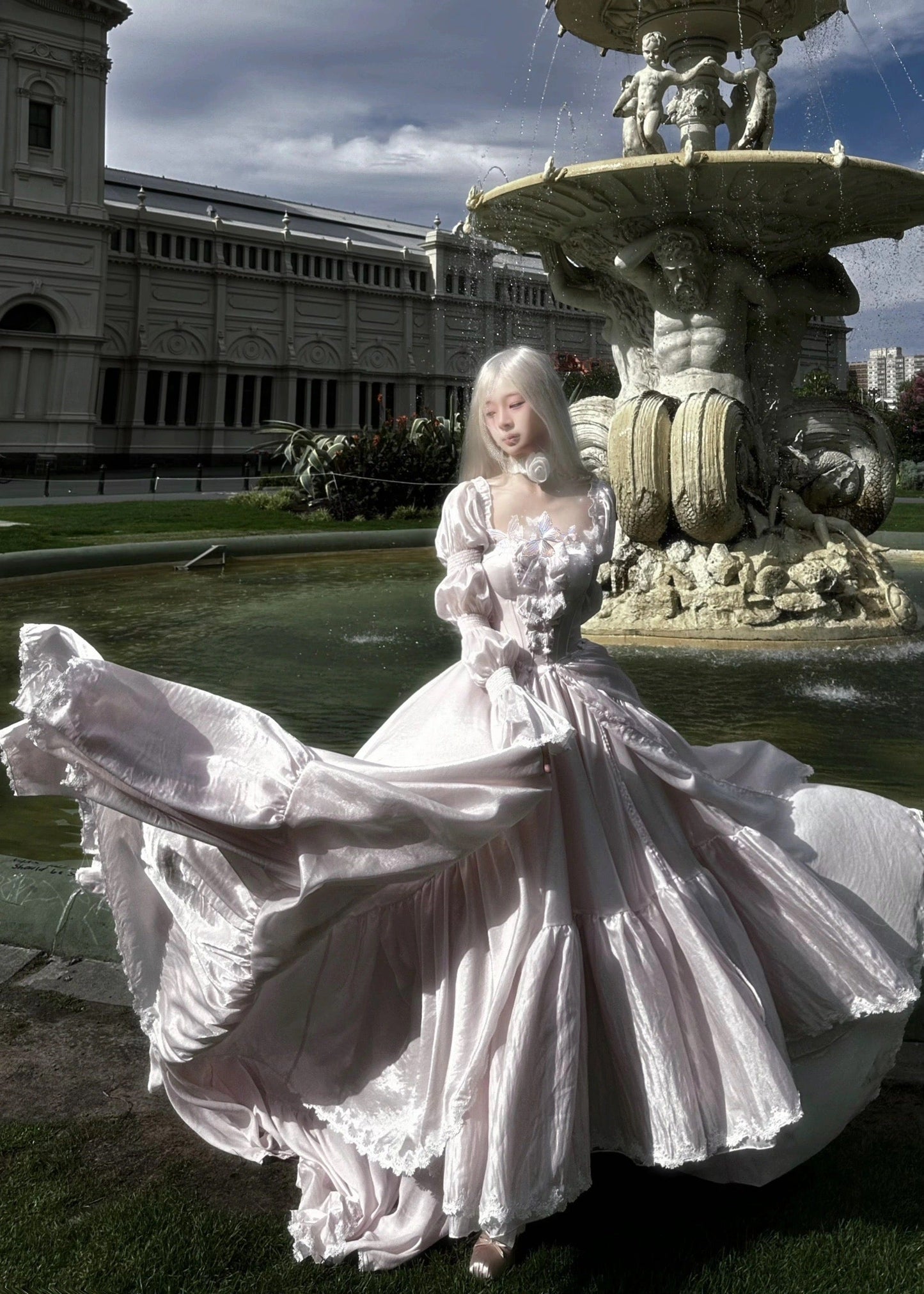 Rosa Sakura-Prinzessinnen-Kleid-Set