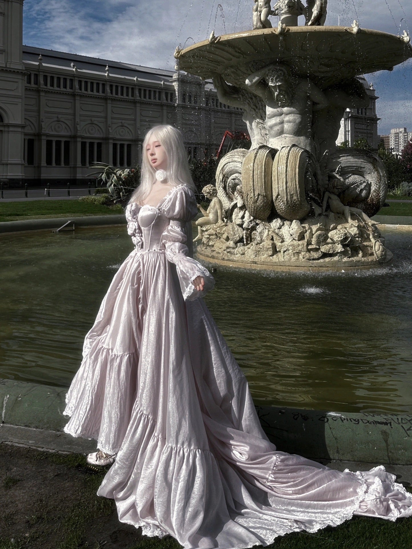 Rosa Sakura-Prinzessinnen-Kleid-Set